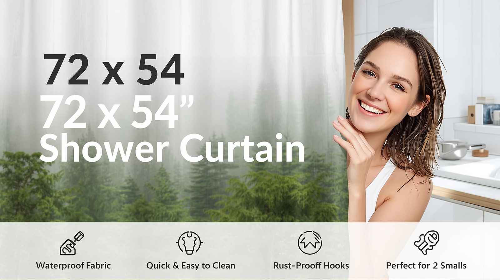 Best 72 x 54 Shower Curtains for Small Showers